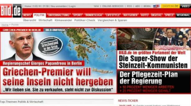Bild: "Η Ελλάδα κάνει κόλπα, εξαπατά, καλύπτει"