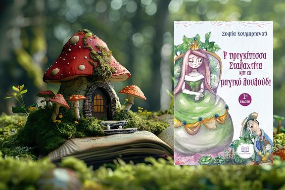 «Η πριγκίπισσα Σταλαχτίτα και το μαγικό λουλούδι» της Σοφίας Κουμαριανού στην προθήκη της αυλής μας